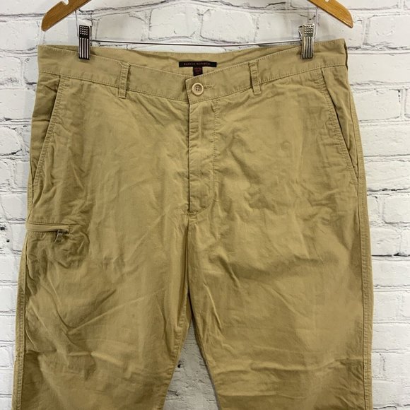 Banana Republic Slacks Mens Sz 35 x 32 Beige Pants Relaxed Fit - Picture 2 of 10